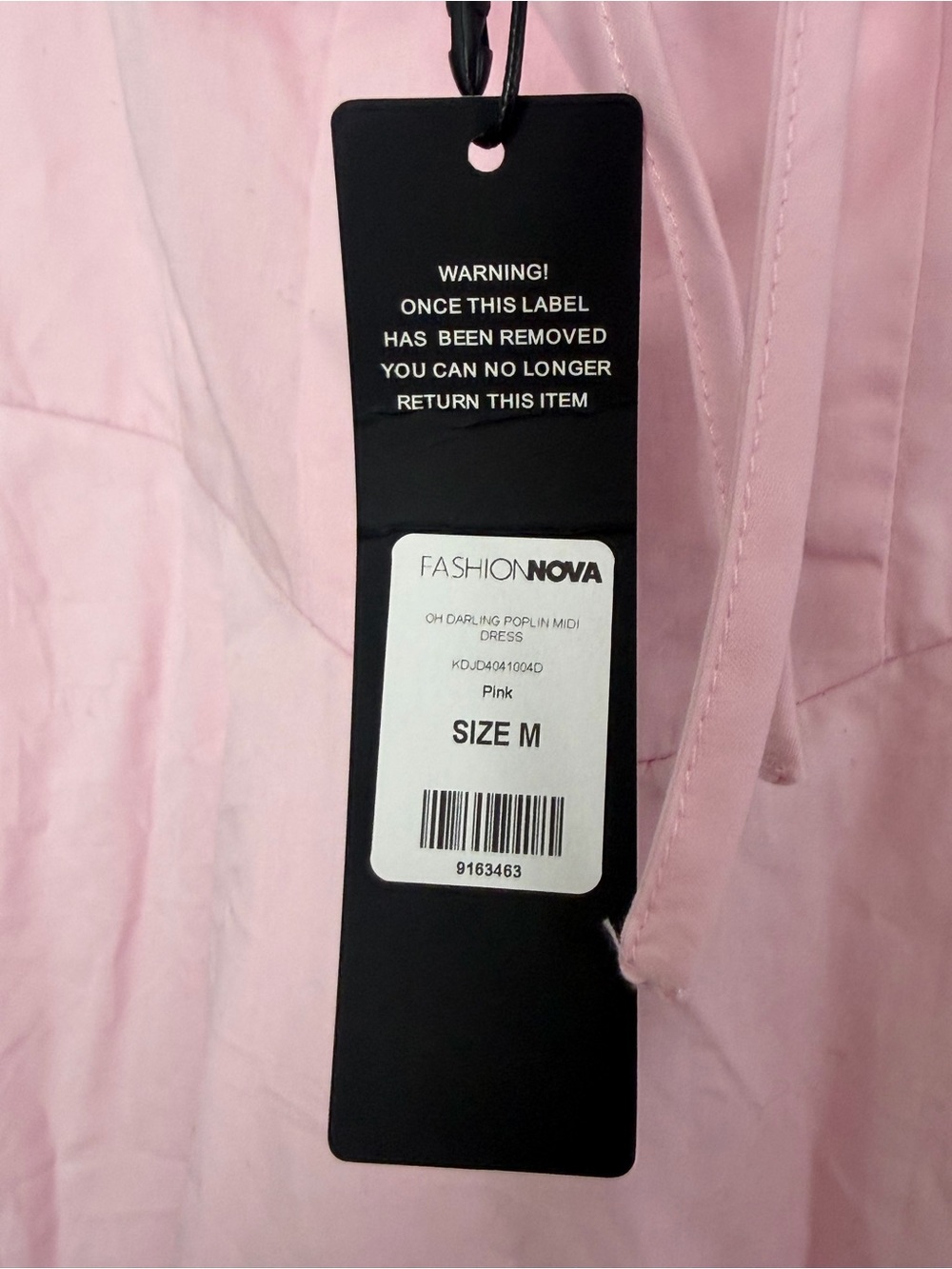 Fashion Nova Oh Darling Poplin Midi Dress Pink Corset Lace Up NWT M - Picture 10 of 15